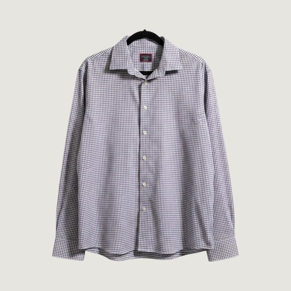 UNTUCKit Other - UNTUCKit Mens Medium Purple White Gingham Plaid Long Sleeve Button Down Shirt